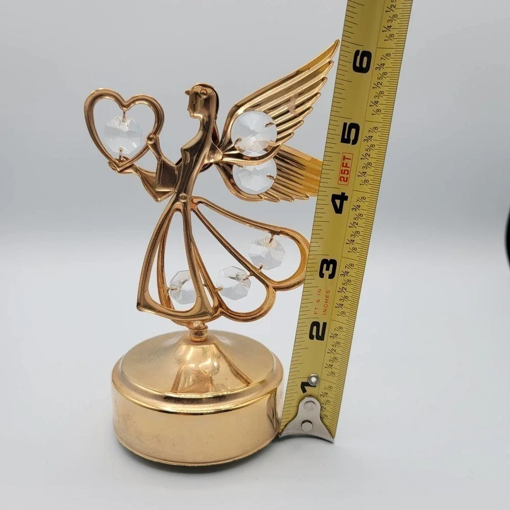 Vintage Crystal 24kt Gold Plated Angel 